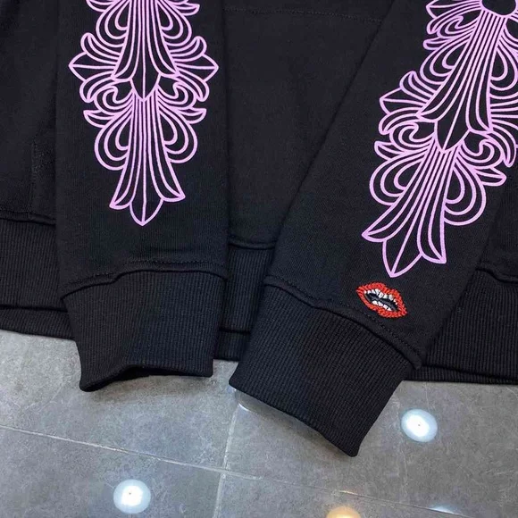 Chrome Hearts Black Hoodie with Pink Accents - Picture 3 of 8